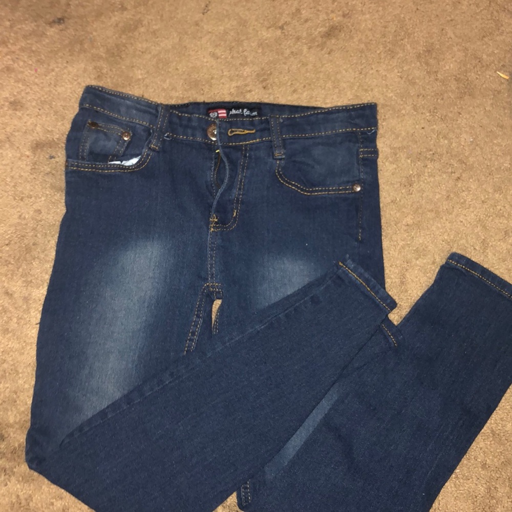 Dark blue denim jeans